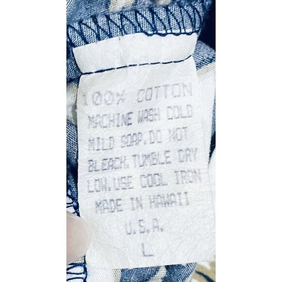 Hilo Hattie Womens Large Hawaiian Dress Sleeveless Sheath Blue Floral Cotton - Picture 6 of 6